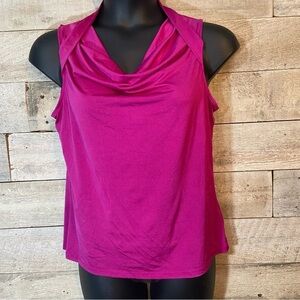 🛍️3/$30 Jones Studio women's fuchsia cowl neck sleeveless top in size large